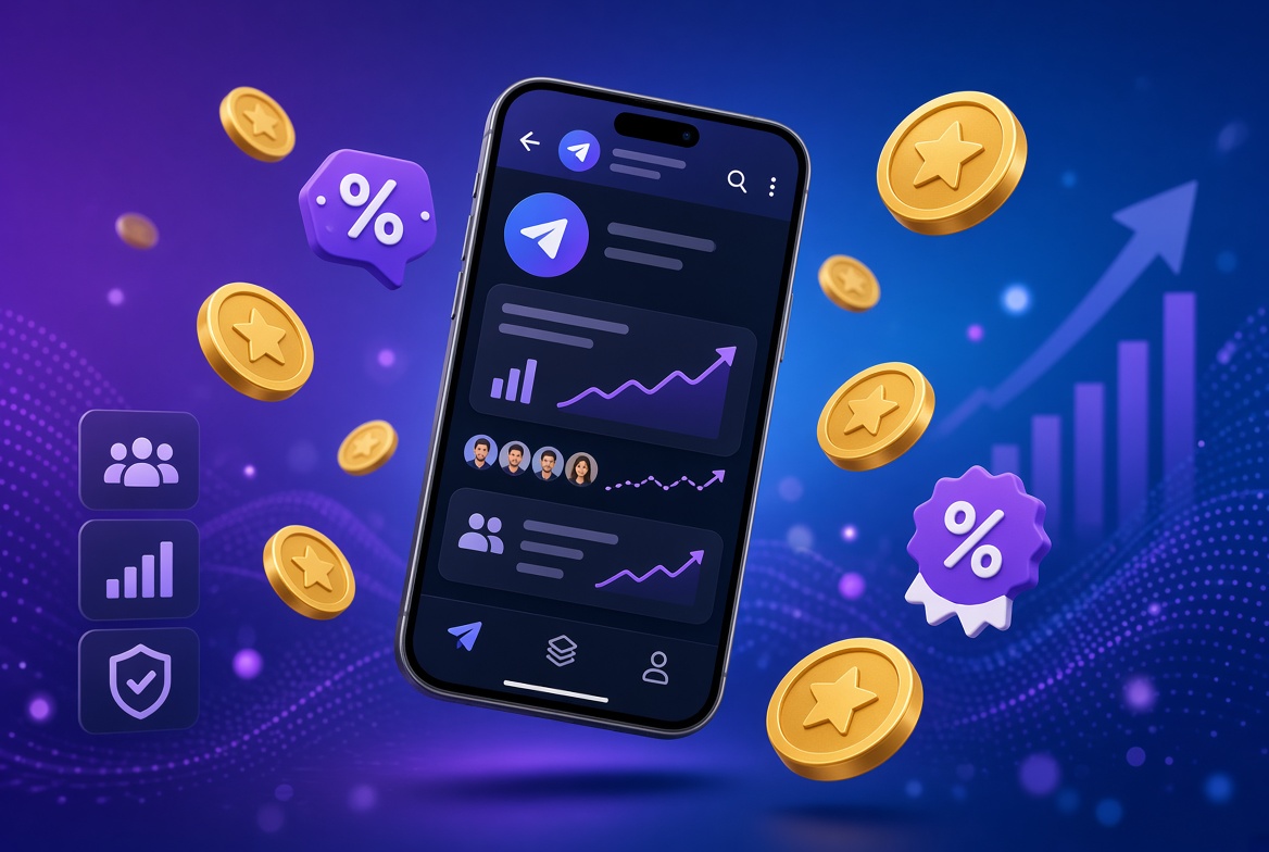 Cheap Telegram SMM Panel dashboard for members, views and reactions